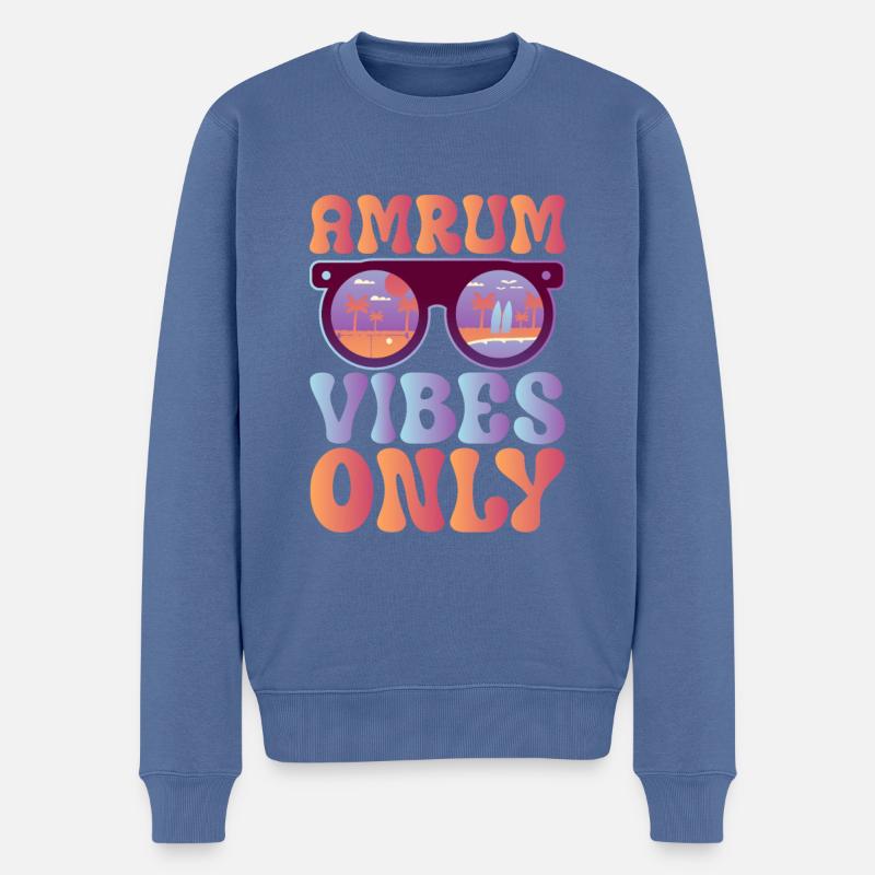 Gute Stimmung auf Amrum - Männer Premium Bio Pullover - Taubenblau