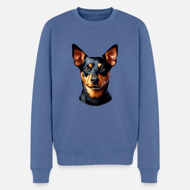 Visage de chien - Lancashire Heeler - Pull Premium bio Homme - bleu pigeon