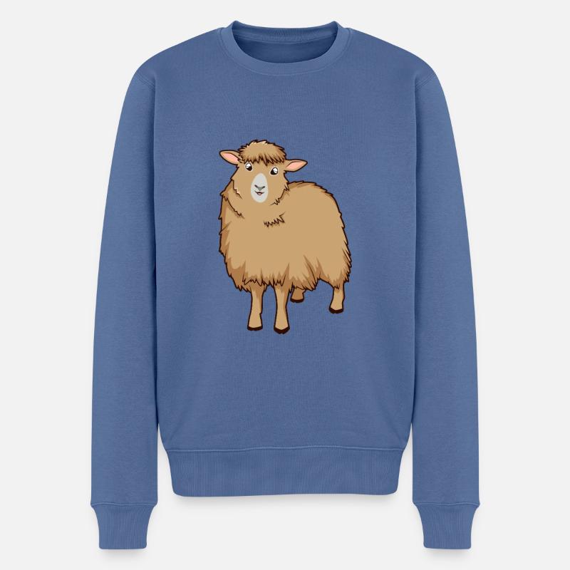 Kawaii Cotswold Schaf - Männer Premium Bio Pullover - Taubenblau