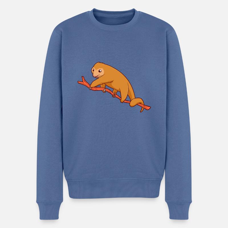 Kawaii Zwergameisenbär - Männer Premium Bio Pullover - Taubenblau
