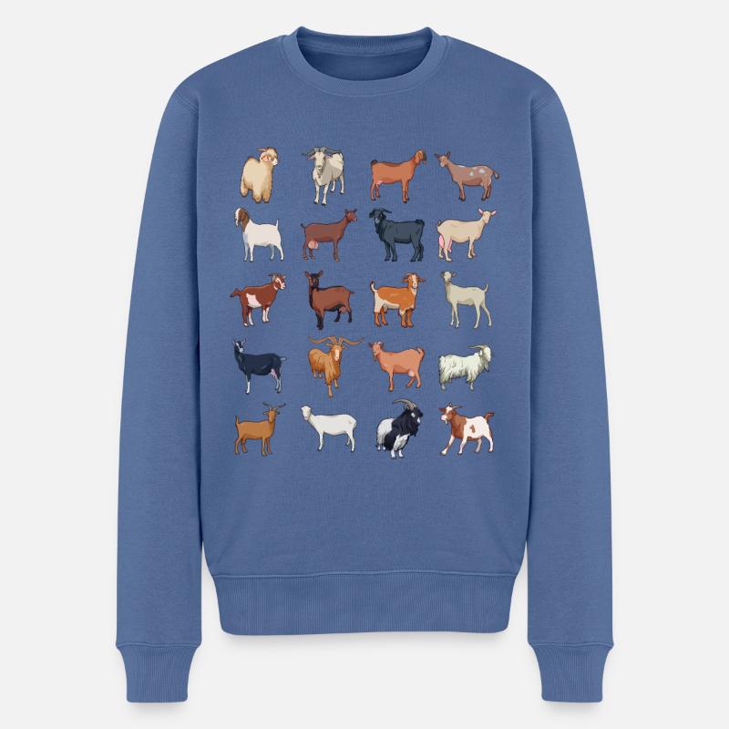 Streichelzoo - viele Ziegen - Männer Premium Bio Pullover - Taubenblau