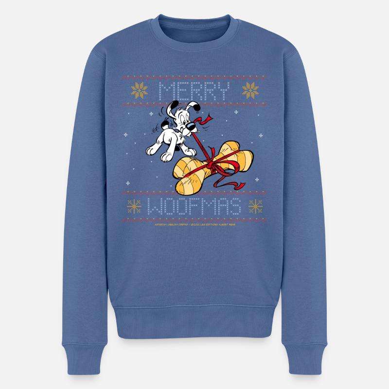 Asterix - Idefix Merry Christmas - Männer Premium Bio Pullover - Taubenblau