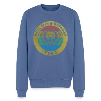 40. Geburtstag Wild, free & untamed since 08/1984 - Männer Premium Bio Pullover - Taubenblau - Vorne - Nico (187cm)