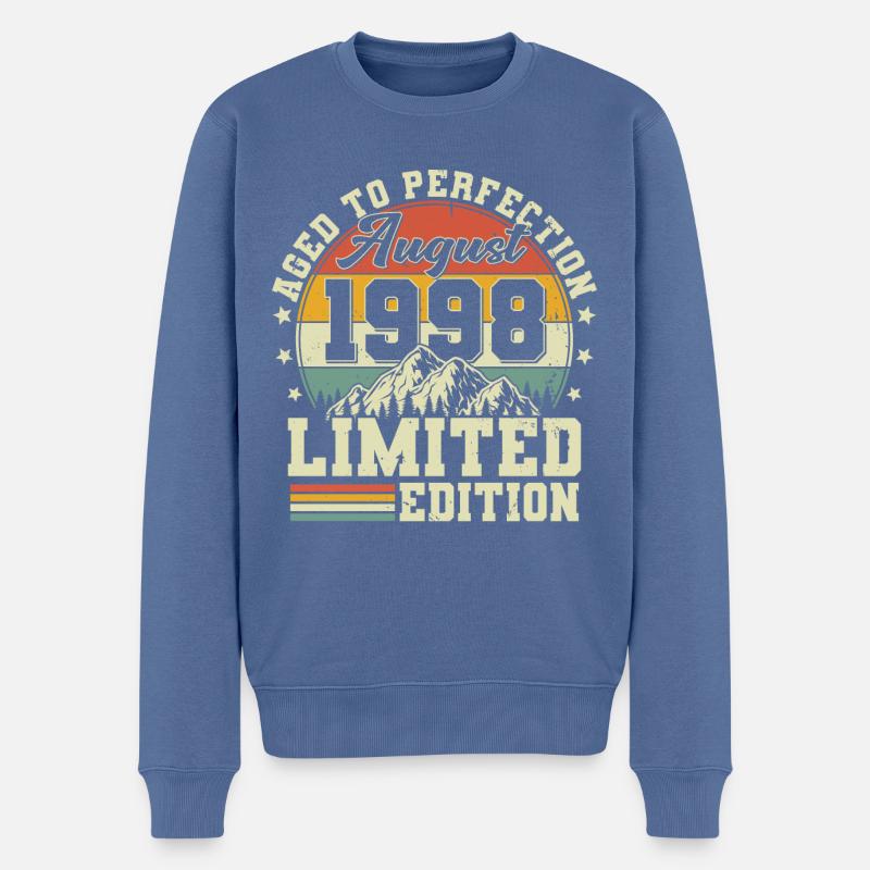 August 1998 Jahrgang Vintage Geburtstag Geschenk - Männer Premium Bio Pullover - Taubenblau