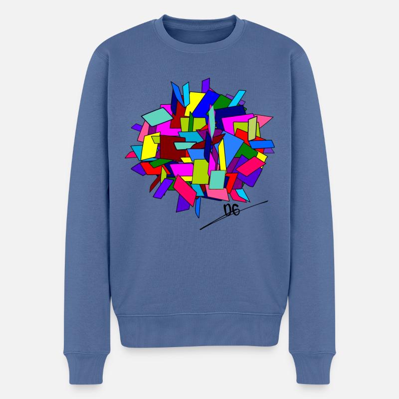 Fragmente - Männer Premium Bio Pullover - Taubenblau