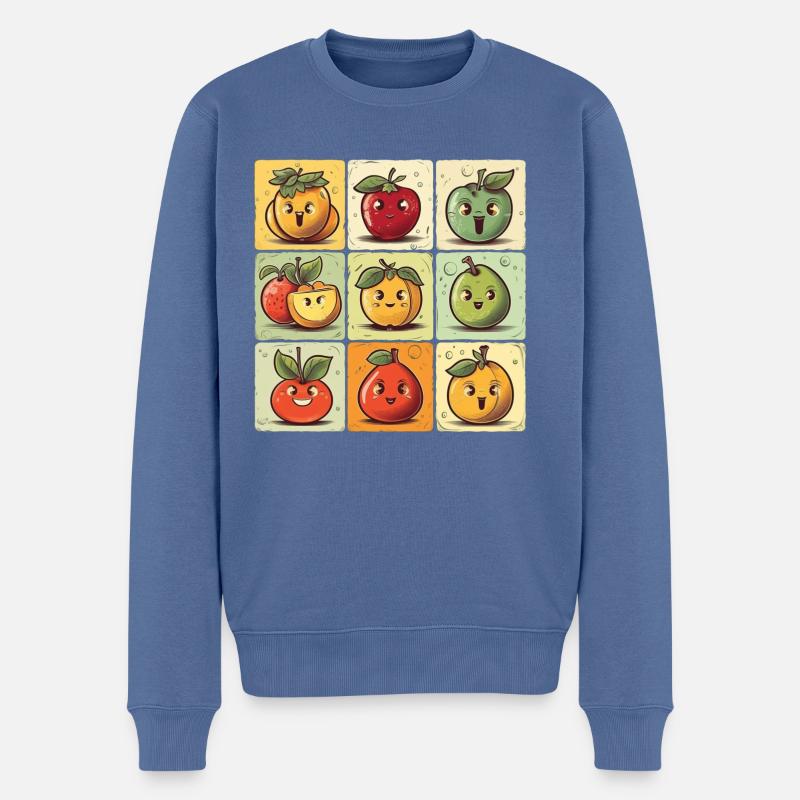 Funny Comic Fruits, Cartoon Fruit - Pull Premium bio Homme - bleu pigeon