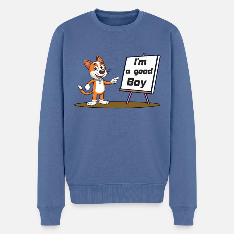 Good Boy - Männer Premium Bio Pullover - Taubenblau