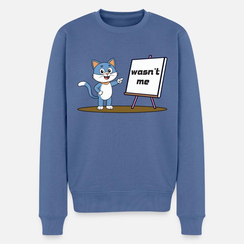 Wasn't Me - Männer Premium Bio Pullover - Taubenblau