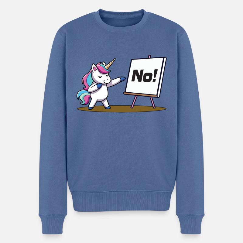 No - Männer Premium Bio Pullover - Taubenblau