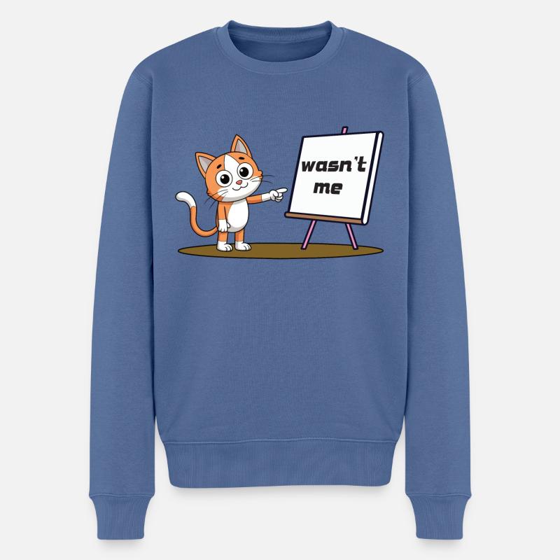 Wasn't Me - Männer Premium Bio Pullover - Taubenblau