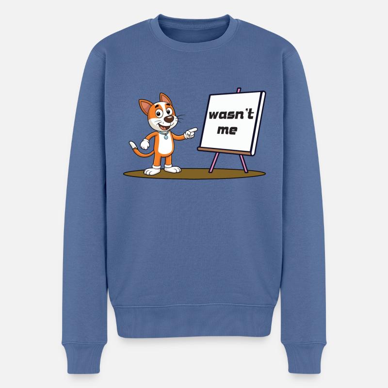 Wasn't Me - Männer Premium Bio Pullover - Taubenblau