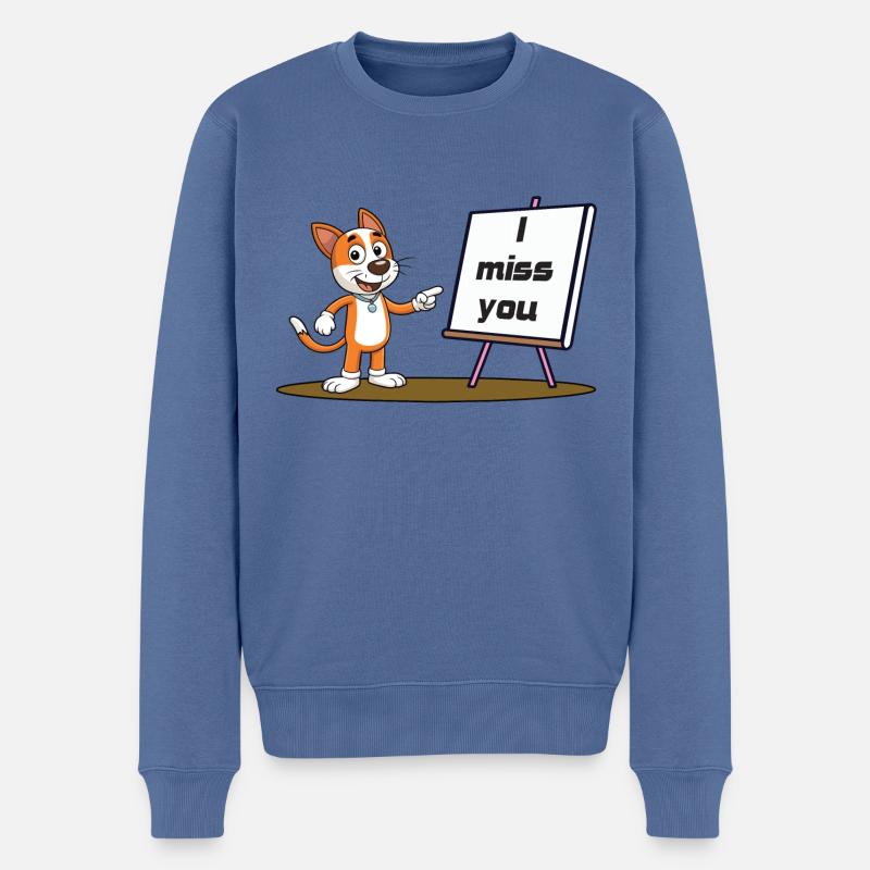 Miss U - Männer Premium Bio Pullover - Taubenblau