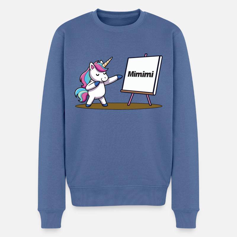 Mimimi - Männer Premium Bio Pullover - Taubenblau