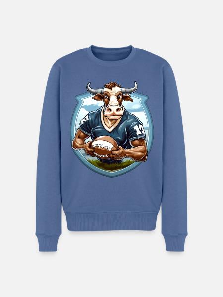 Cows Rugby - Men's Premium Organic Jumper - stone blue