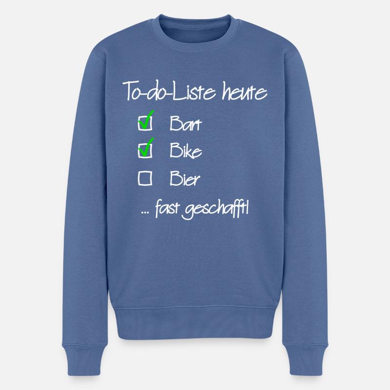 ToDo Bart Bike Bier - Männer Premium Bio Pullover - Taubenblau