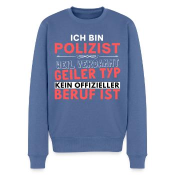 Verdammt geiler Typ - Polizist Edition - Männer Premium Bio Pullover - Taubenblau - Vorne - Nico (187cm)