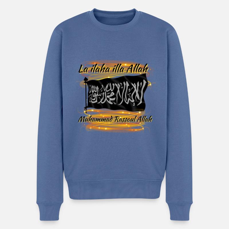 LA ILAHA ILLA ALLAH MUHAMMAD RASSOUL ALLAH - Männer Premium Bio Pullover - Taubenblau