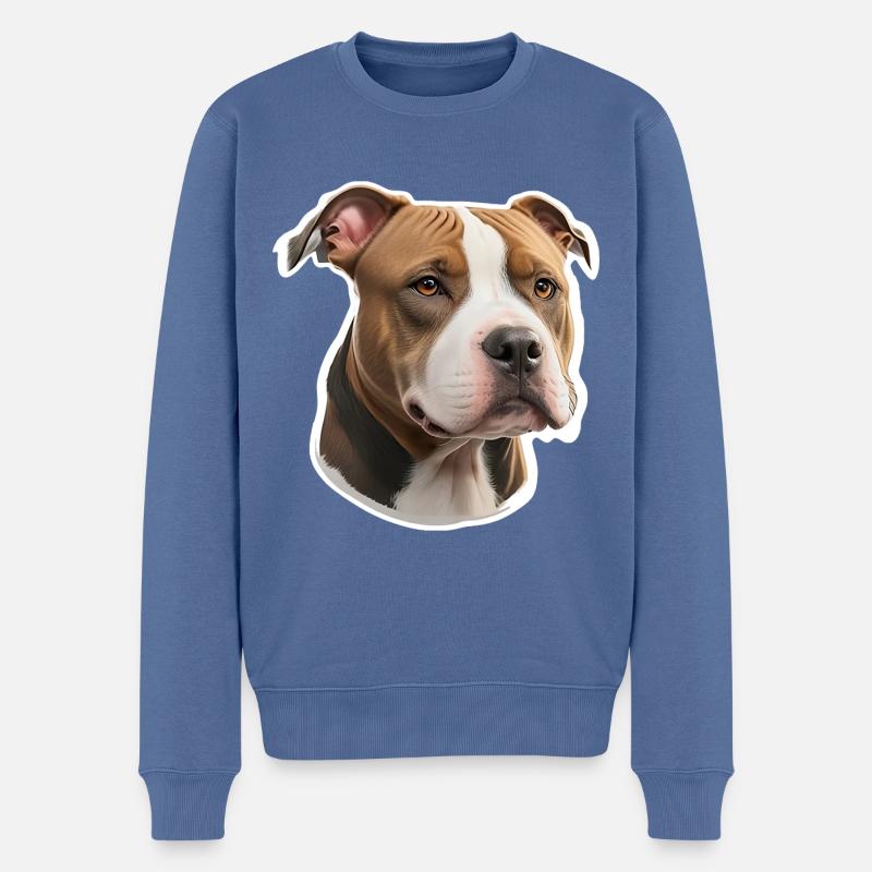 American Stafford Terrier - Männer Premium Bio Pullover - Taubenblau