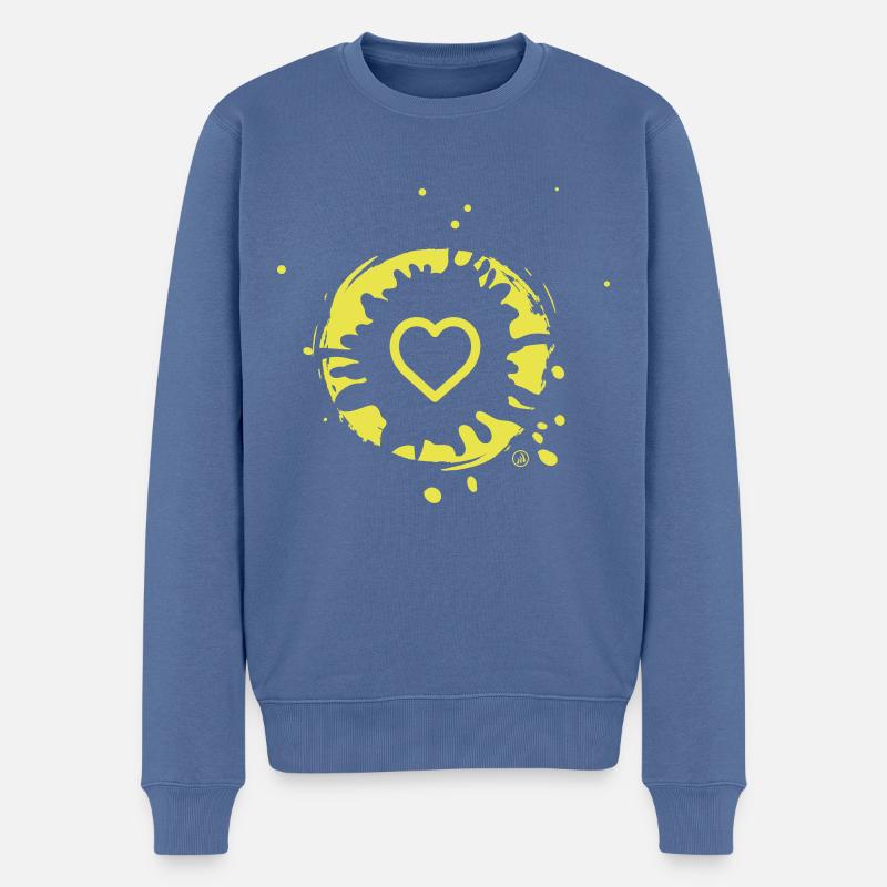 Herz und Schlamm - Männer Premium Bio Pullover - Taubenblau