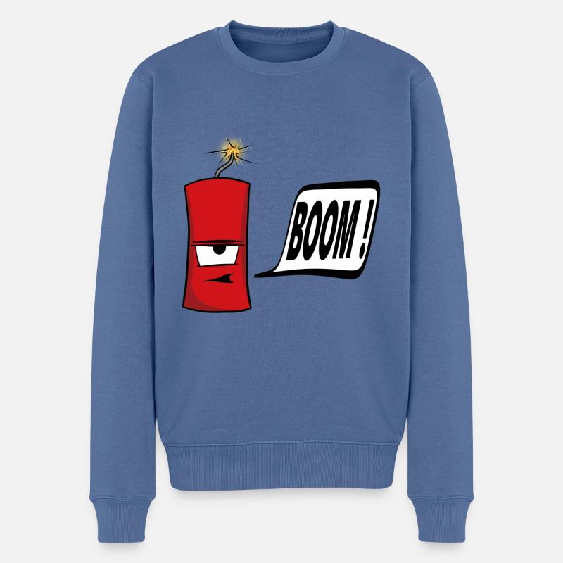 Böller - Männer Premium Bio Pullover - Taubenblau