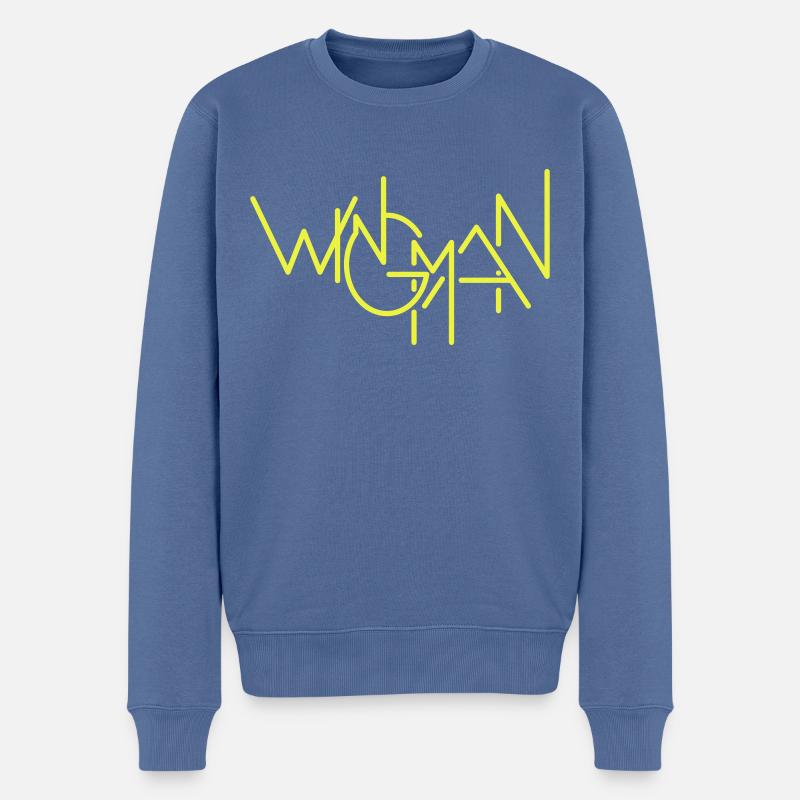 Wingman - Pull Premium bio Homme - bleu pigeon