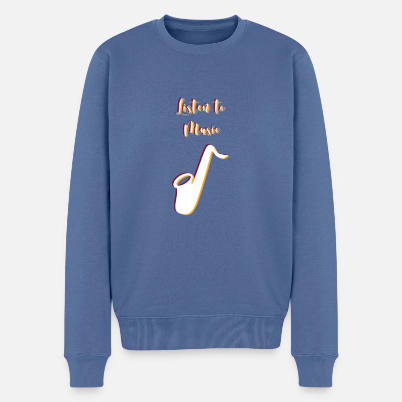 la musique - Pull Premium bio Homme - bleu pigeon