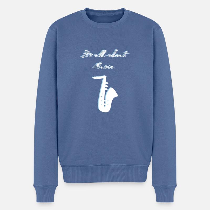 Musik - Männer Premium Bio Pullover - Taubenblau