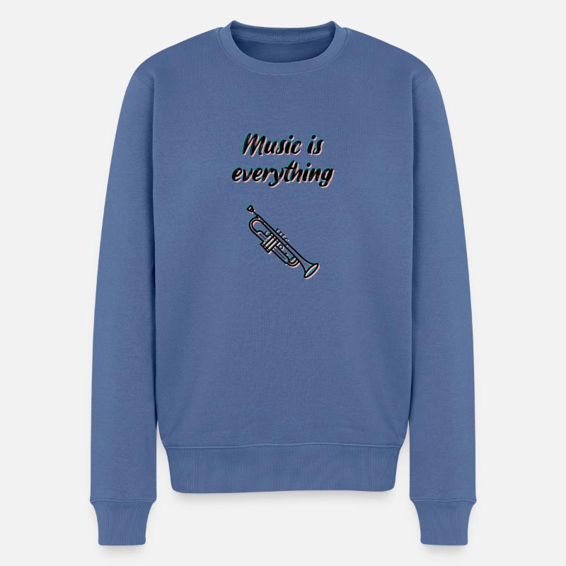 Musik - Männer Premium Bio Pullover - Taubenblau
