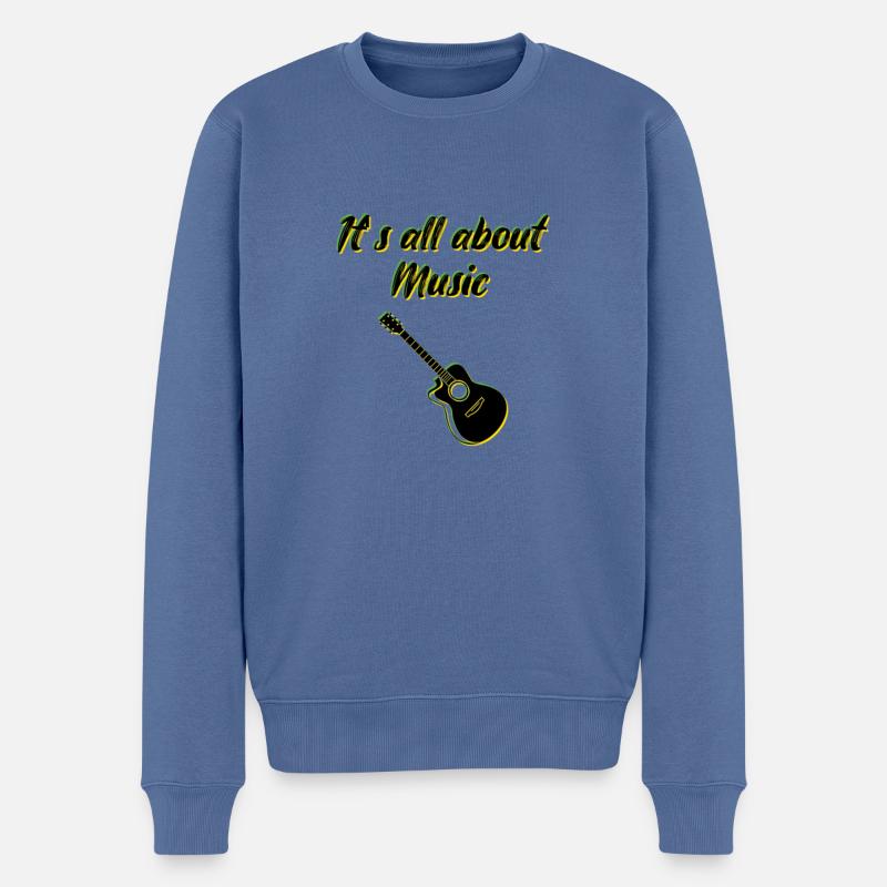 la musique - Pull Premium bio Homme - bleu pigeon
