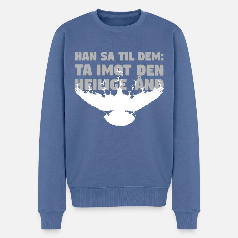 Receive Comforter - Norwegisch - Männer Premium Bio Pullover - Taubenblau