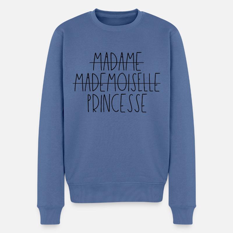 Fräulein Mademoiselle Prinzessin - Männer Premium Bio Pullover - Taubenblau