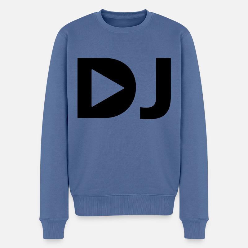 DJ Play the music - Männer Premium Bio Pullover - Taubenblau