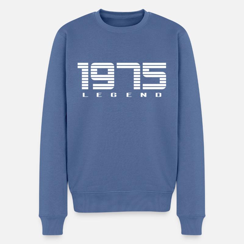 1975 Legend - Männer Premium Bio Pullover - Taubenblau