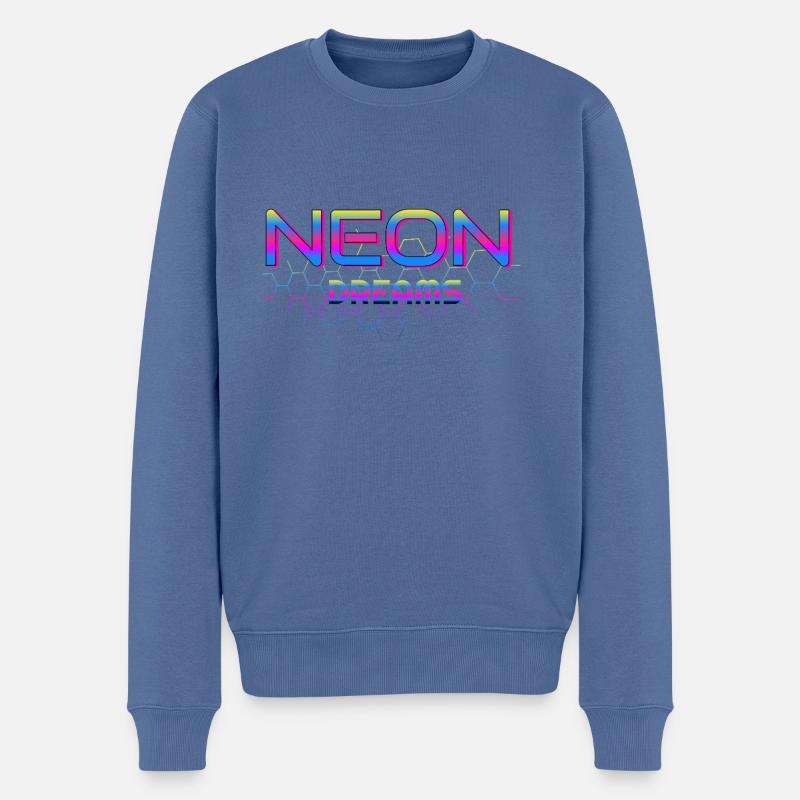 Neon drømme - Økologisk premium-sweatshirt til mænd - dueblå