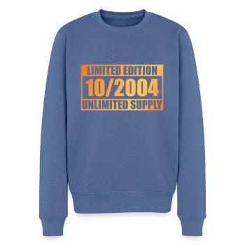 20th Anniversary Edition Limitée - ꝏ Approvisionnement 10/2004 - Pull Premium bio Homme - bleu pigeon - Devant - Nico (187cm)
