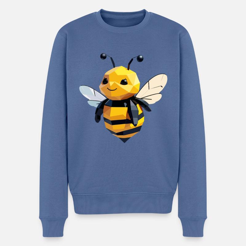 Mignon design polygone bourdon - Pull Premium bio Homme - bleu pigeon