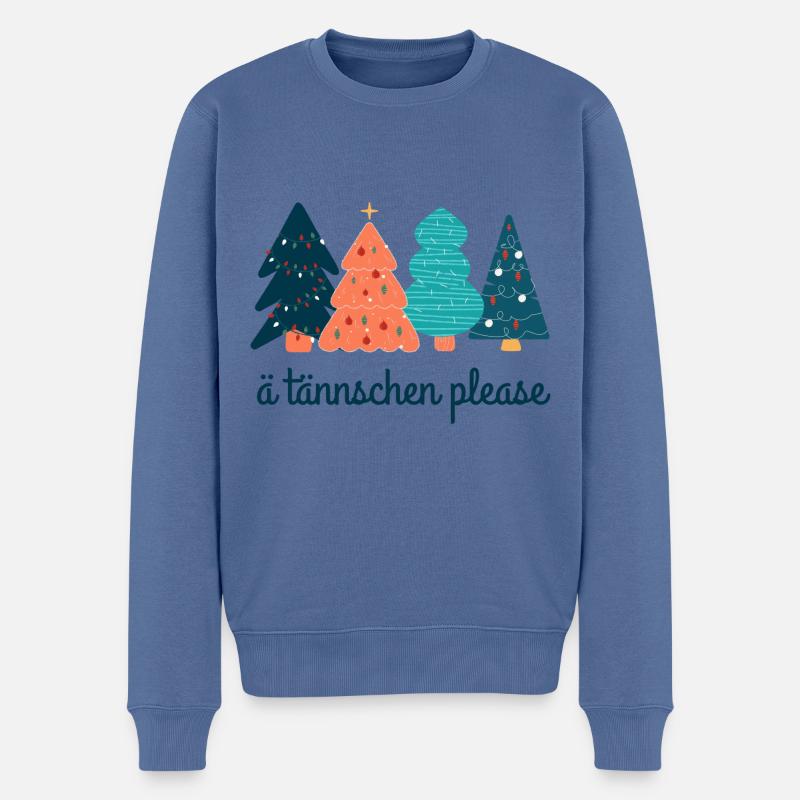 Ä tännschen please - Christmas Tree - Männer Premium Bio Pullover - Taubenblau