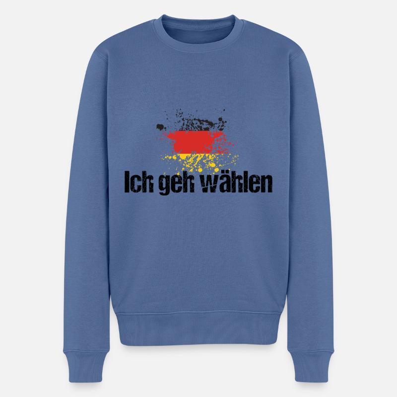 ich geh wählen - Männer Premium Bio Pullover - Taubenblau