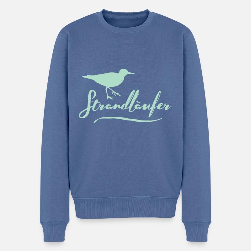 Strandläufer - Männer Premium Bio Pullover - Taubenblau