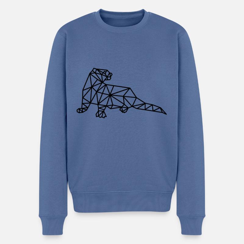 Ligne géométrique Otter - Pull Premium bio Homme - bleu pigeon