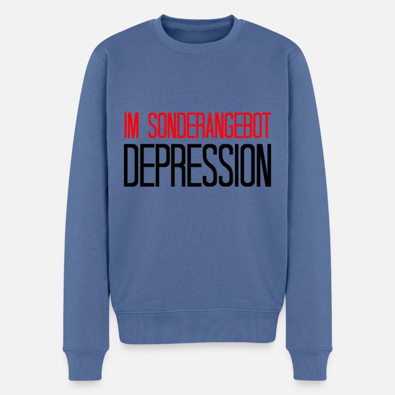 depression - Männer Premium Bio Pullover - Taubenblau