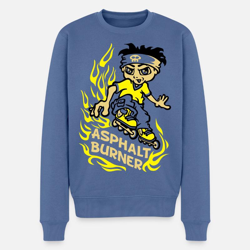 Asphalt-Brenner - Männer Premium Bio Pullover - Taubenblau