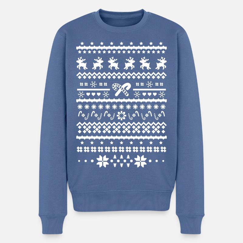rennes de noël - Pull Premium bio Homme - bleu pigeon