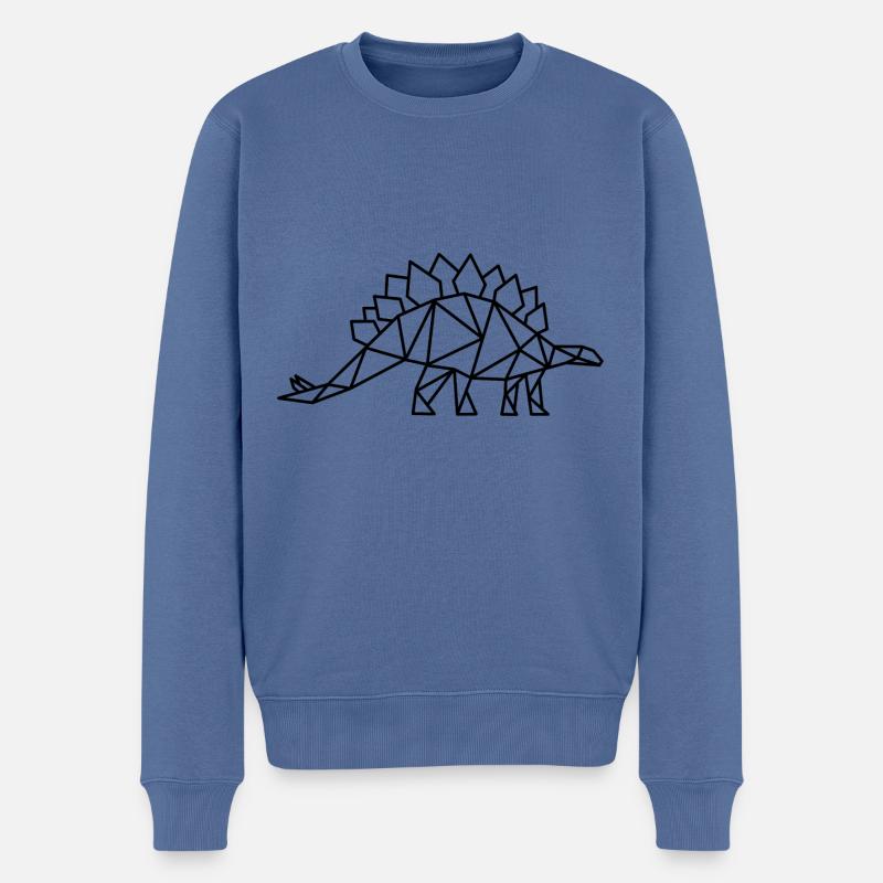 Stegosaurus Géométrie Dino - Pull Premium bio Homme - bleu pigeon
