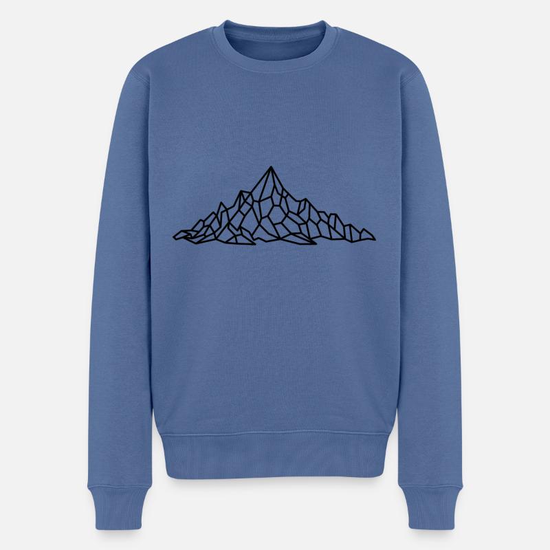 Berge Geometrisch Wandern - Männer Premium Bio Pullover - Taubenblau