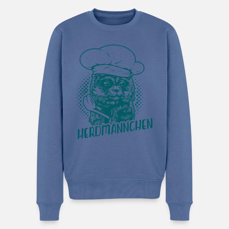 Koch Hobbykoch Kochen Herdmännchen Geschenkidee - Männer Premium Bio Pullover - Taubenblau