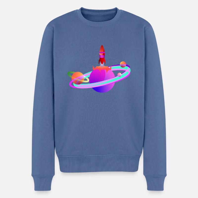 Schläger - Männer Premium Bio Pullover - Taubenblau