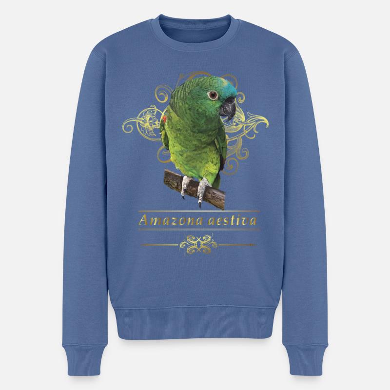 Die Blaustirnamazone - Männer Premium Bio Pullover - Taubenblau