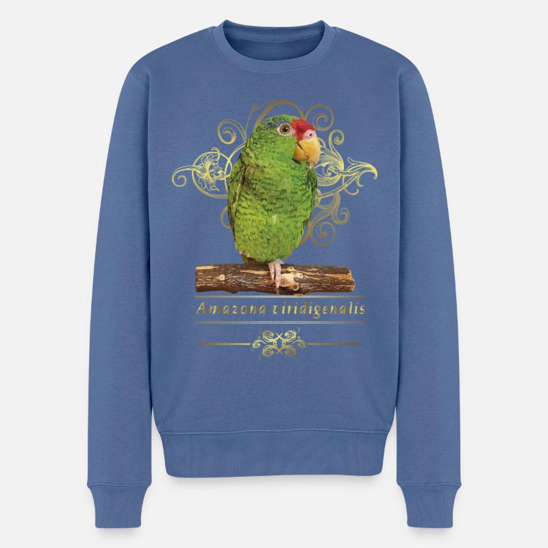 Der Tamaulipas-Papagei - Männer Premium Bio Pullover - Taubenblau