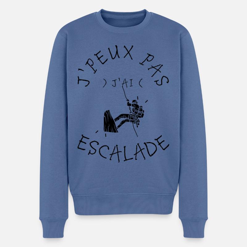 J'Peux Pas J'Ai Escalade - Pull Premium bio Homme - bleu pigeon